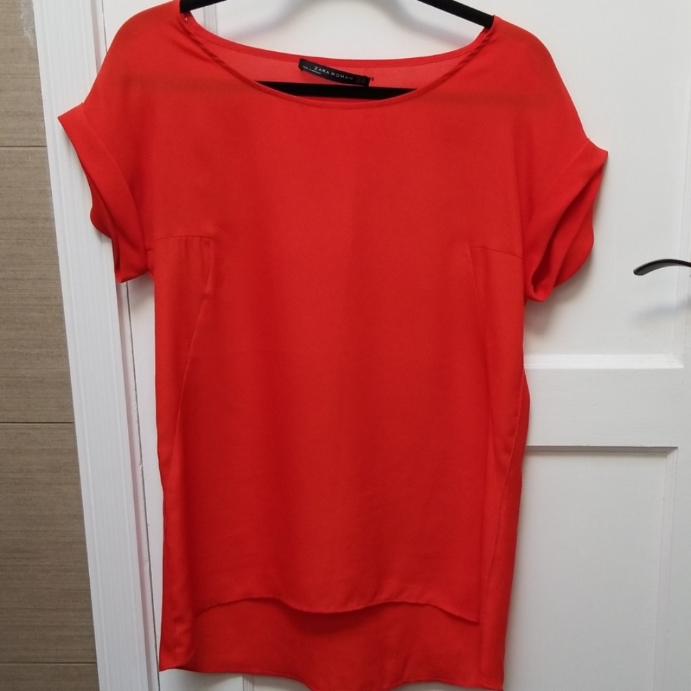 Zara fiery orange oversized tunic